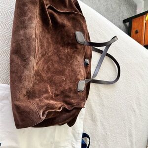 Brown Suede Shoulder Bag